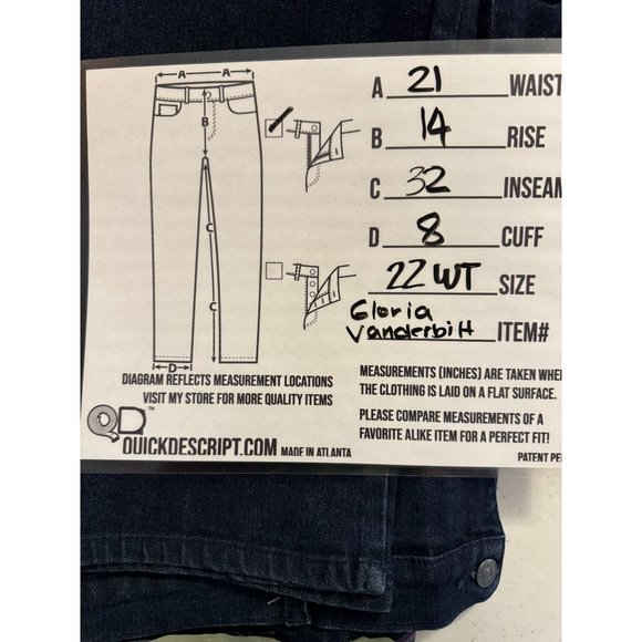 Gloria Vanderbilt Sz 20W Tall Amanda Classic High Rise Tapered Jeans - Picture 2 of 14